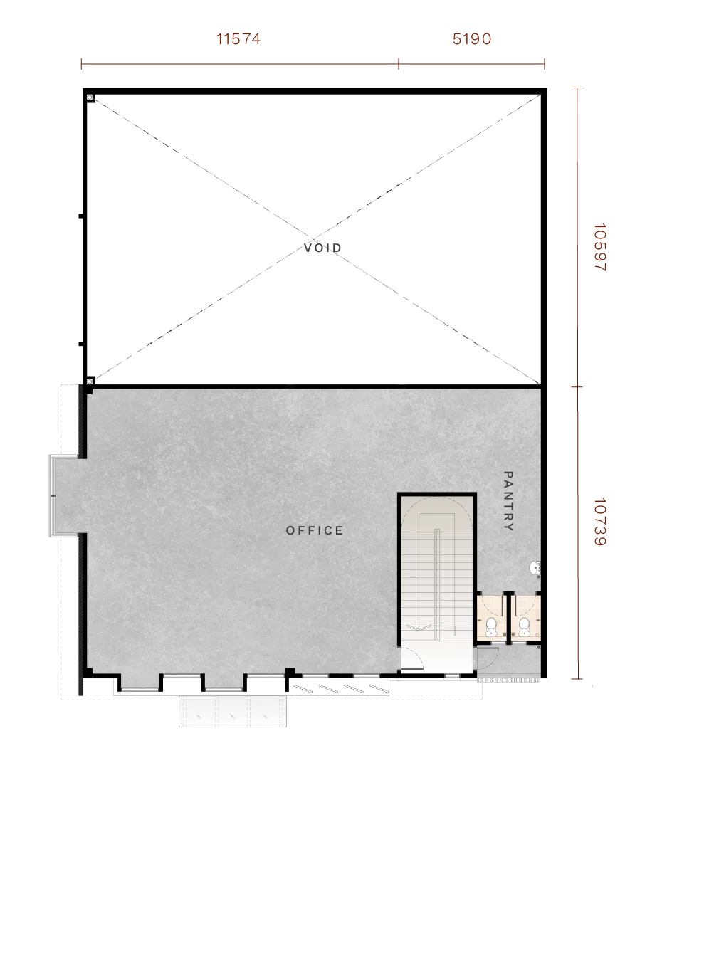 Cluster factory first floor office plan at Akasia Business Park @ Ulu Tiram, Johor