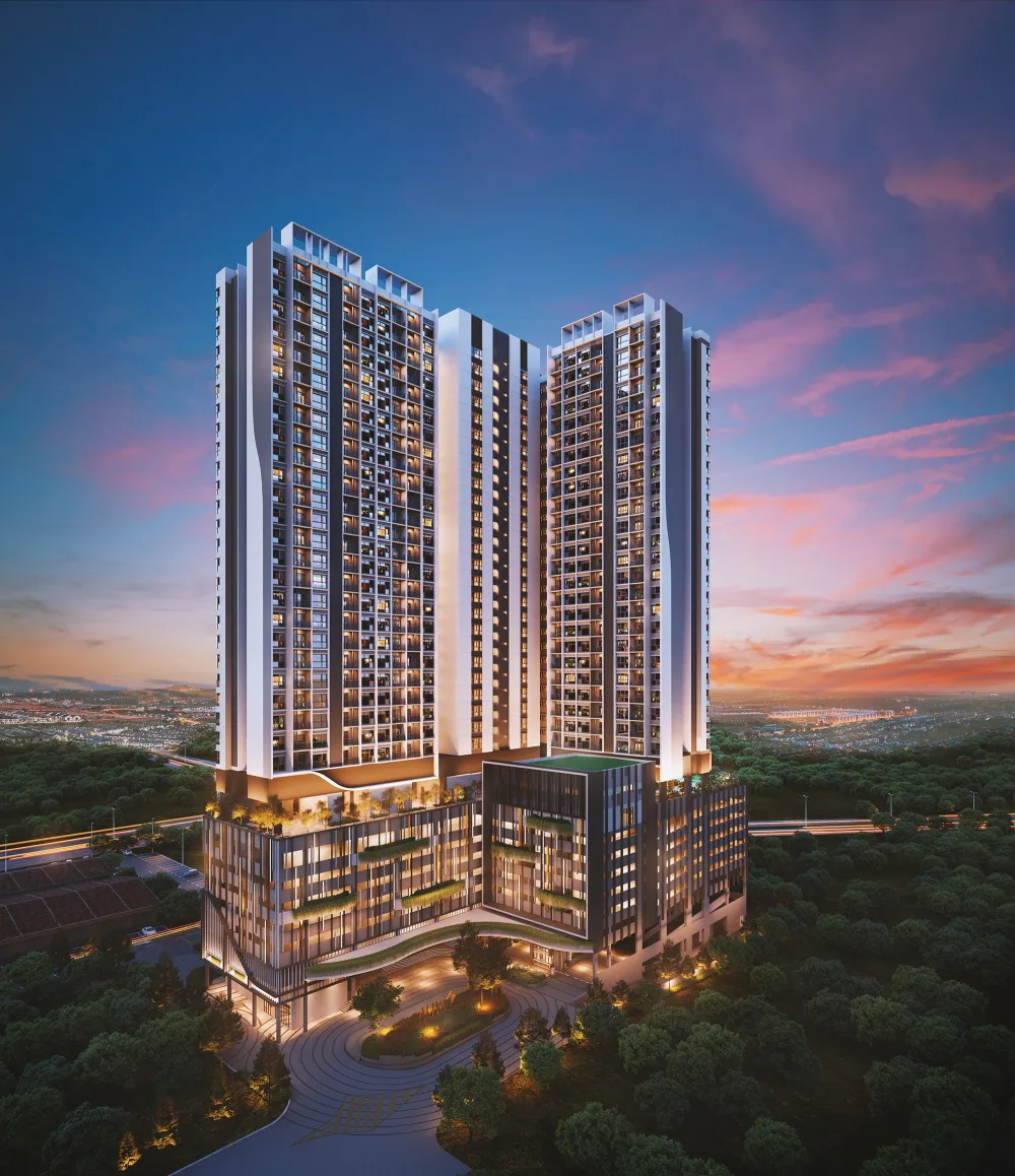 Aliva Mount Austin twin serviced residence towers in full, Taman Mount Austin, Johor Bahru