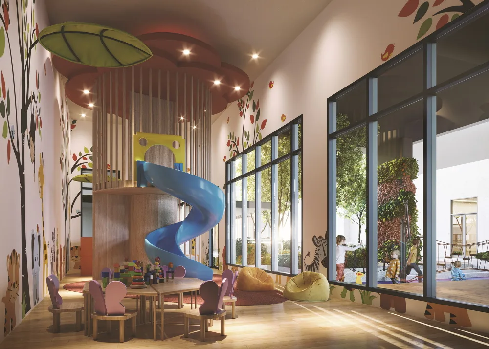 Children's indoor playroom at Aliva Mount Austin serviced residence, Johor Bahru