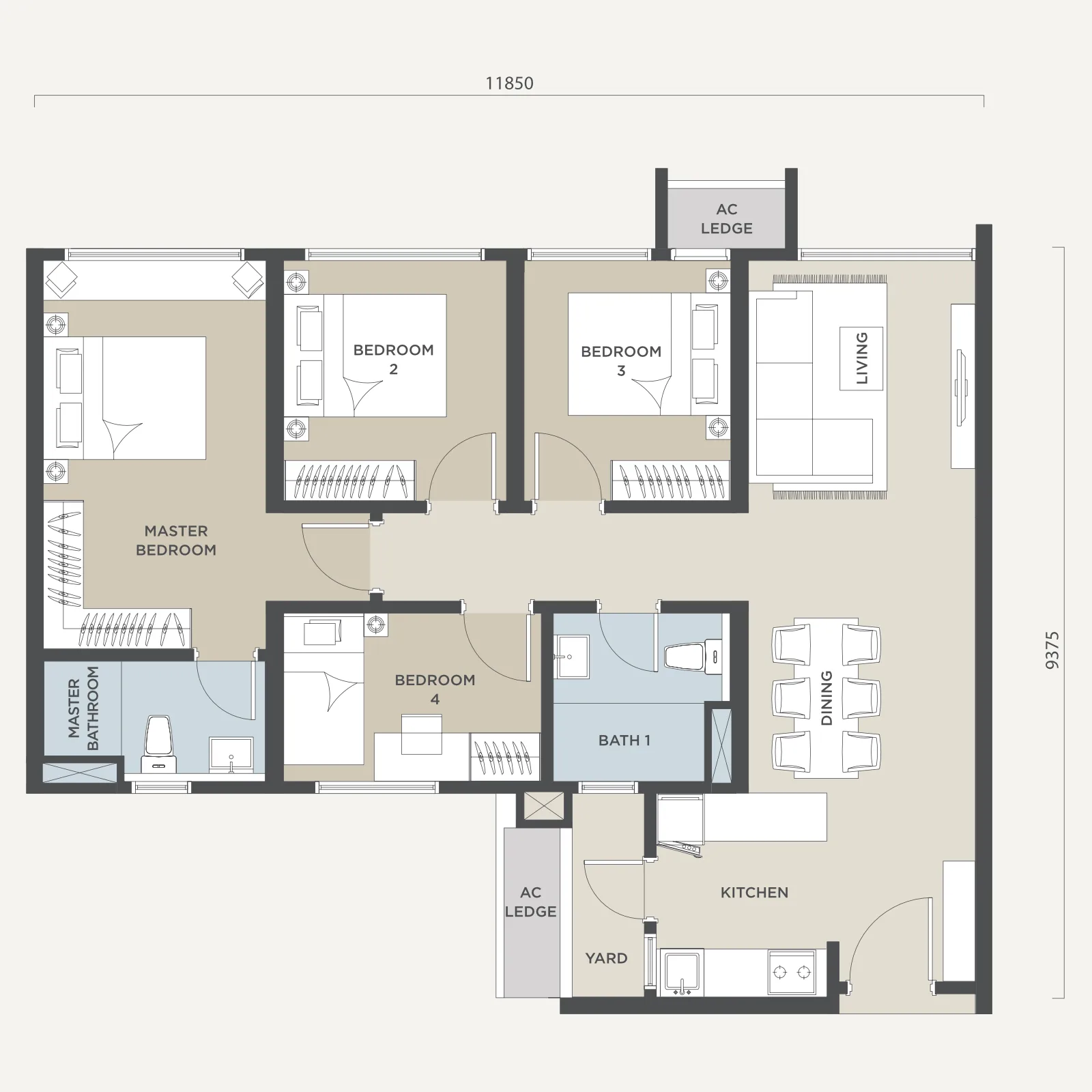 雪兰莪梳邦再也 USJ 25 Avaland Alora Residences Type A 楼层平面定位图