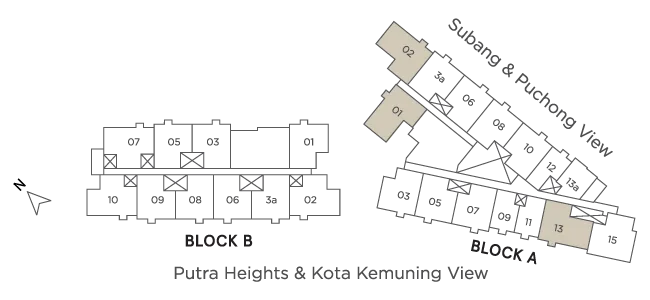 雪兰莪梳邦再也 USJ 25 Avaland Alora Residences Tower A Type A1 户型图，1,042 平方尺