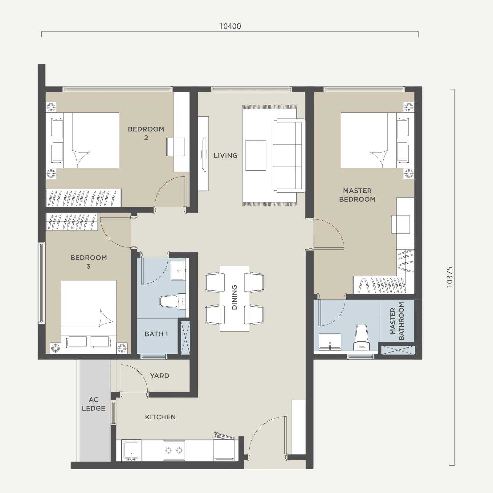 雪兰莪梳邦再也 USJ 25 Avaland Alora Residences Type B 楼层平面定位图