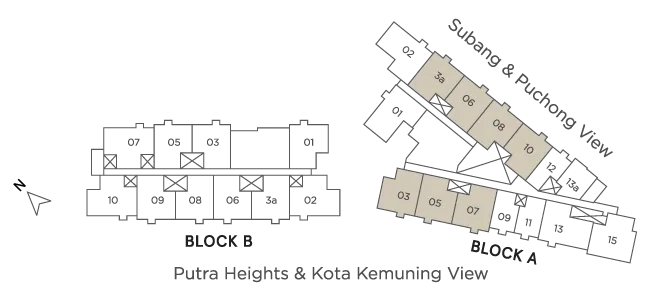 雪兰莪梳邦再也 USJ 25 Avaland Alora Residences Tower A Type C 户型图，923 平方尺