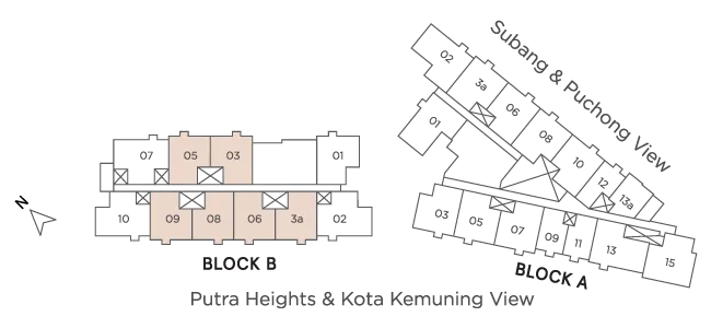 雪兰莪梳邦再也 USJ 25 Avaland Alora Residences Tower B Type H 户型图，923 平方尺