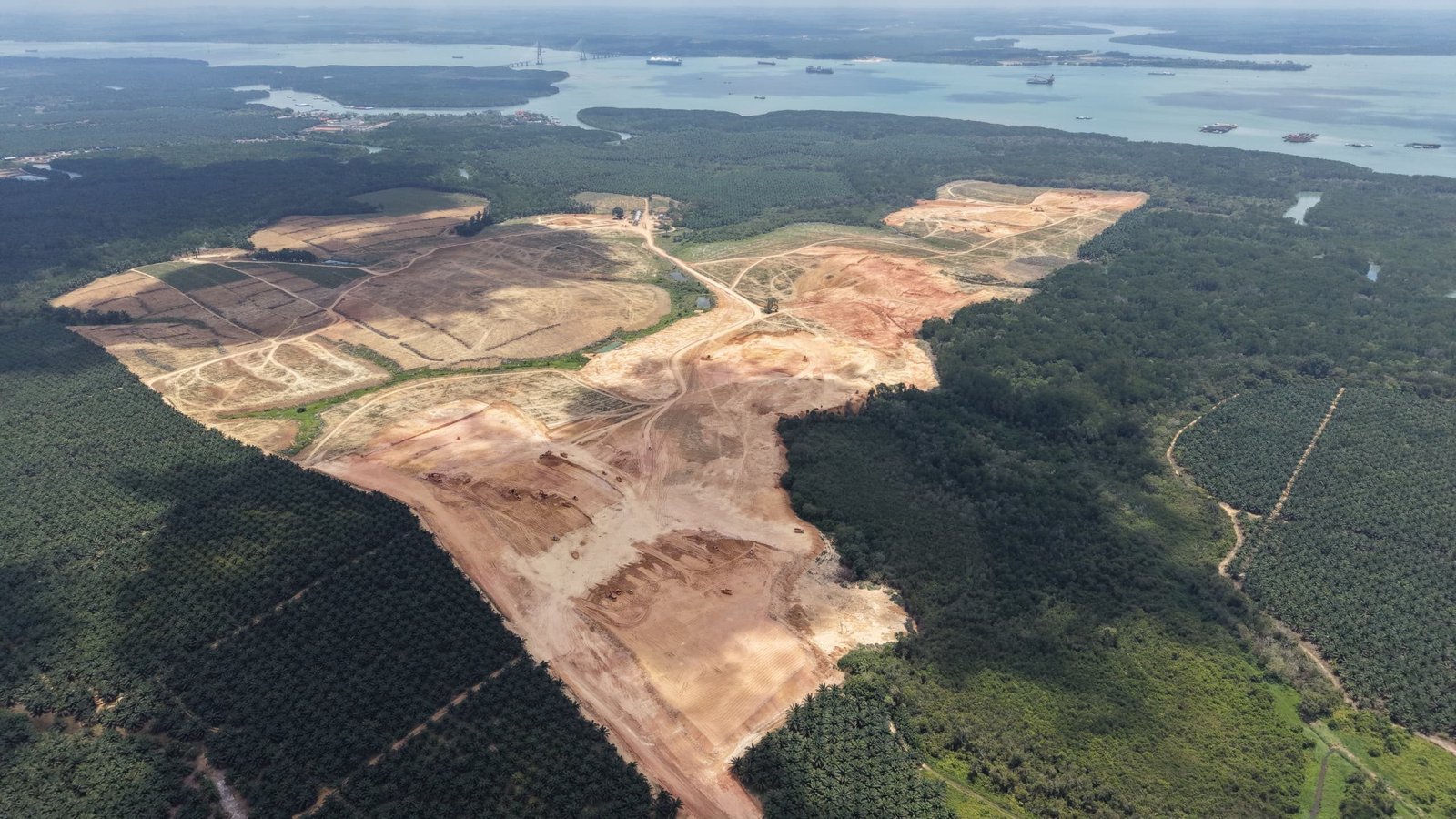 Alpha Austin Industrial Park site clearing photograph dated 19 March 2026, Tanjung Langsat, Johor