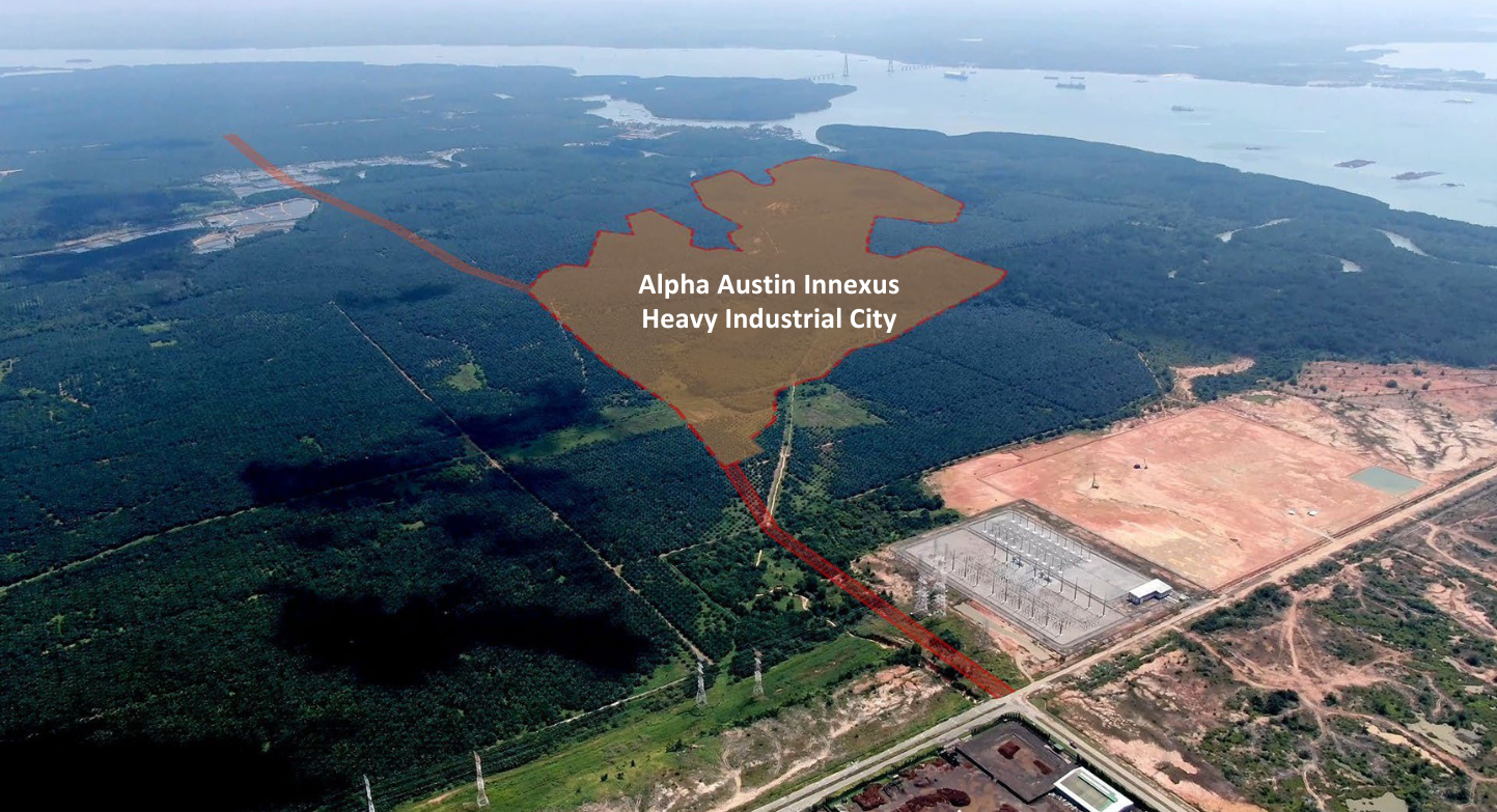 Alpha Austin Industrial Park site location plan in Mukim Sungai Tiram beside Tanjung Langsat Industrial Complex, Johor