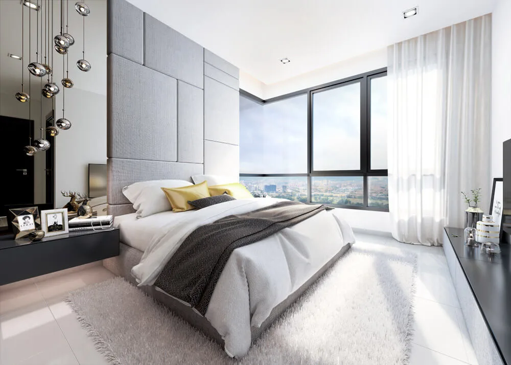 Garden Heights master bedroom at Alstonia Hilltop Homes by MRCB Land, Bukit Rahman Putra, Sungai Buloh, Selangor