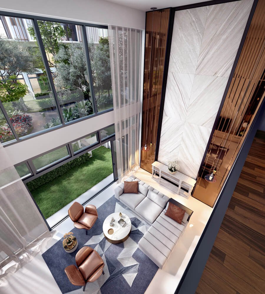 Garden Villa living area third angle at Alstonia Hilltop Homes by MRCB Land, Bukit Rahman Putra, Sungai Buloh, Selangor