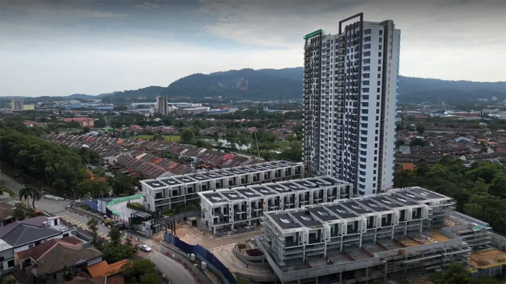 Site progress in August 2023 at Alstonia Hilltop Homes by MRCB Land, Bukit Rahman Putra, Sungai Buloh, Selangor