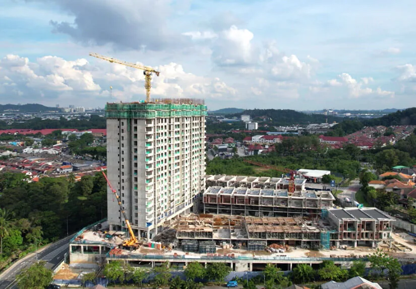 Site progress in June 2022 at Alstonia Hilltop Homes by MRCB Land, Bukit Rahman Putra, Sungai Buloh, Selangor