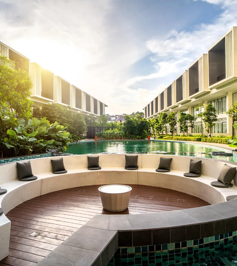 The Canopy landscaped deck at Alstonia Hilltop Homes by MRCB Land, Bukit Rahman Putra, Sungai Buloh, Selangor