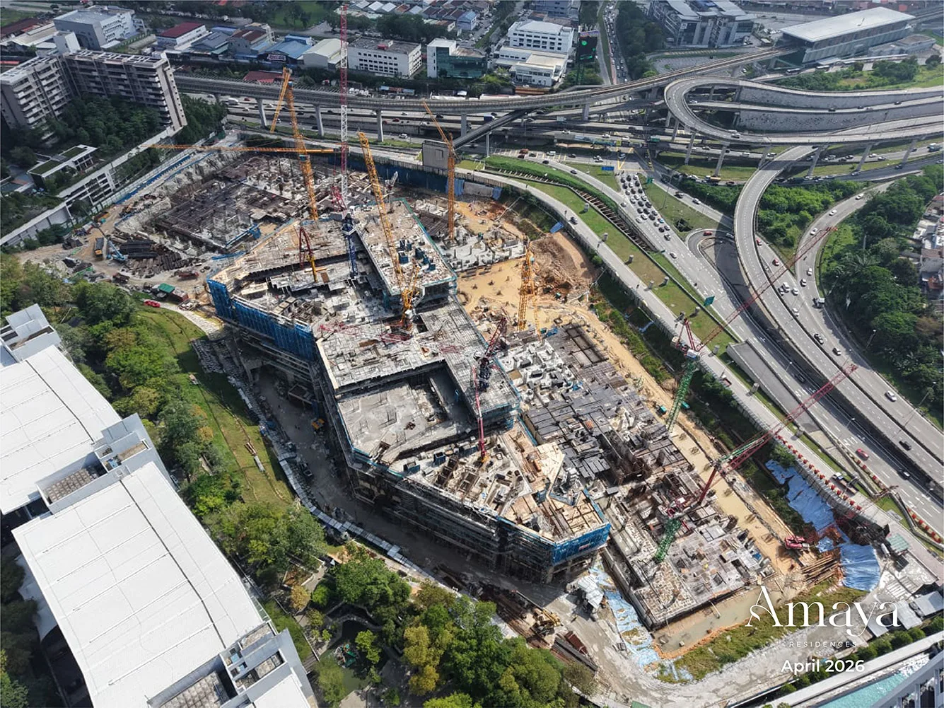 Construction progress, April 2026, second published view at Amaya Residences @ Damansara Avenue by TA Global, Bandar Sri Damansara, Selangor