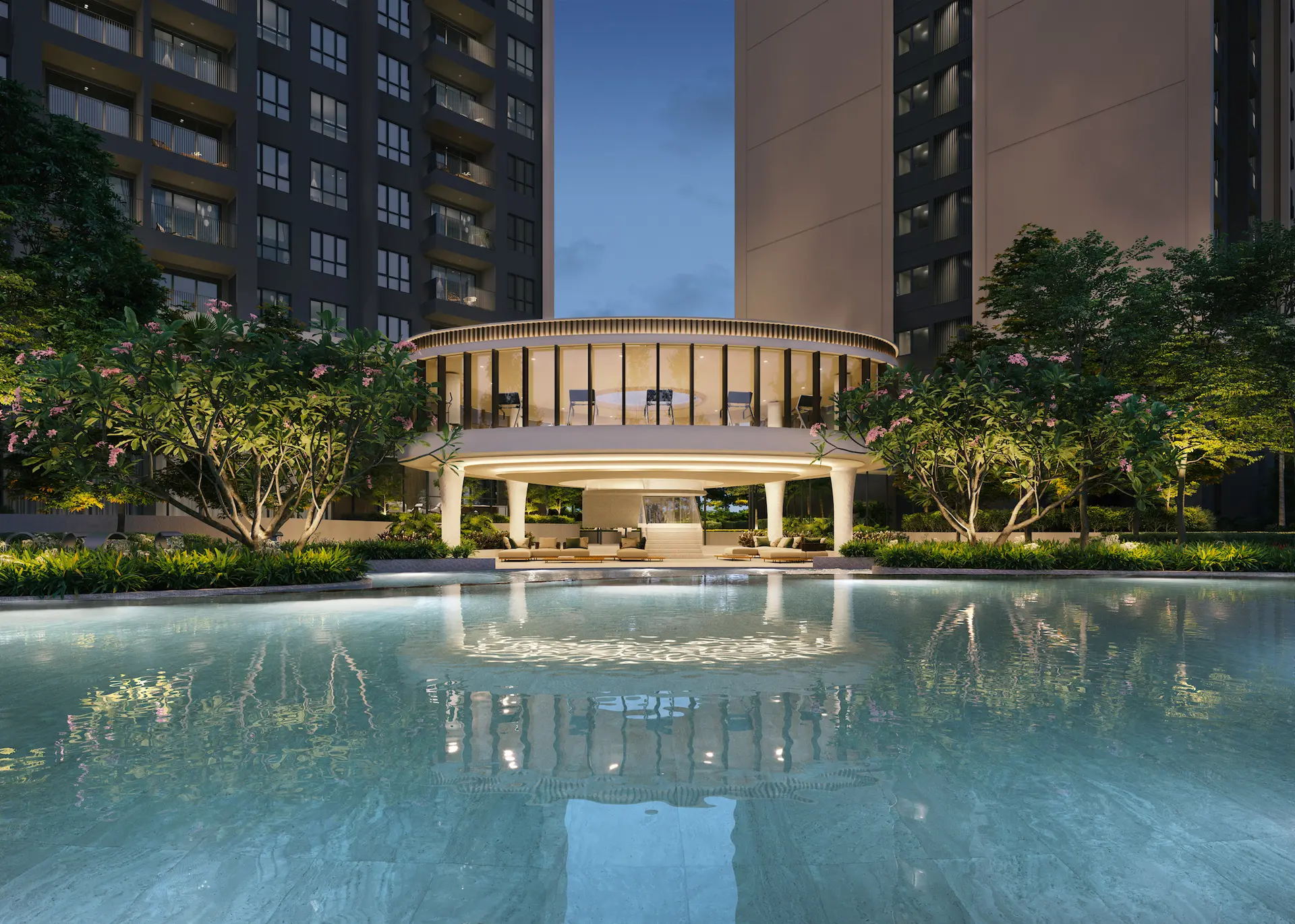The elevated gym on level 14 overlooking the pool at Amaya Residences @ Damansara Avenue by TA Global, Bandar Sri Damansara, Selangor