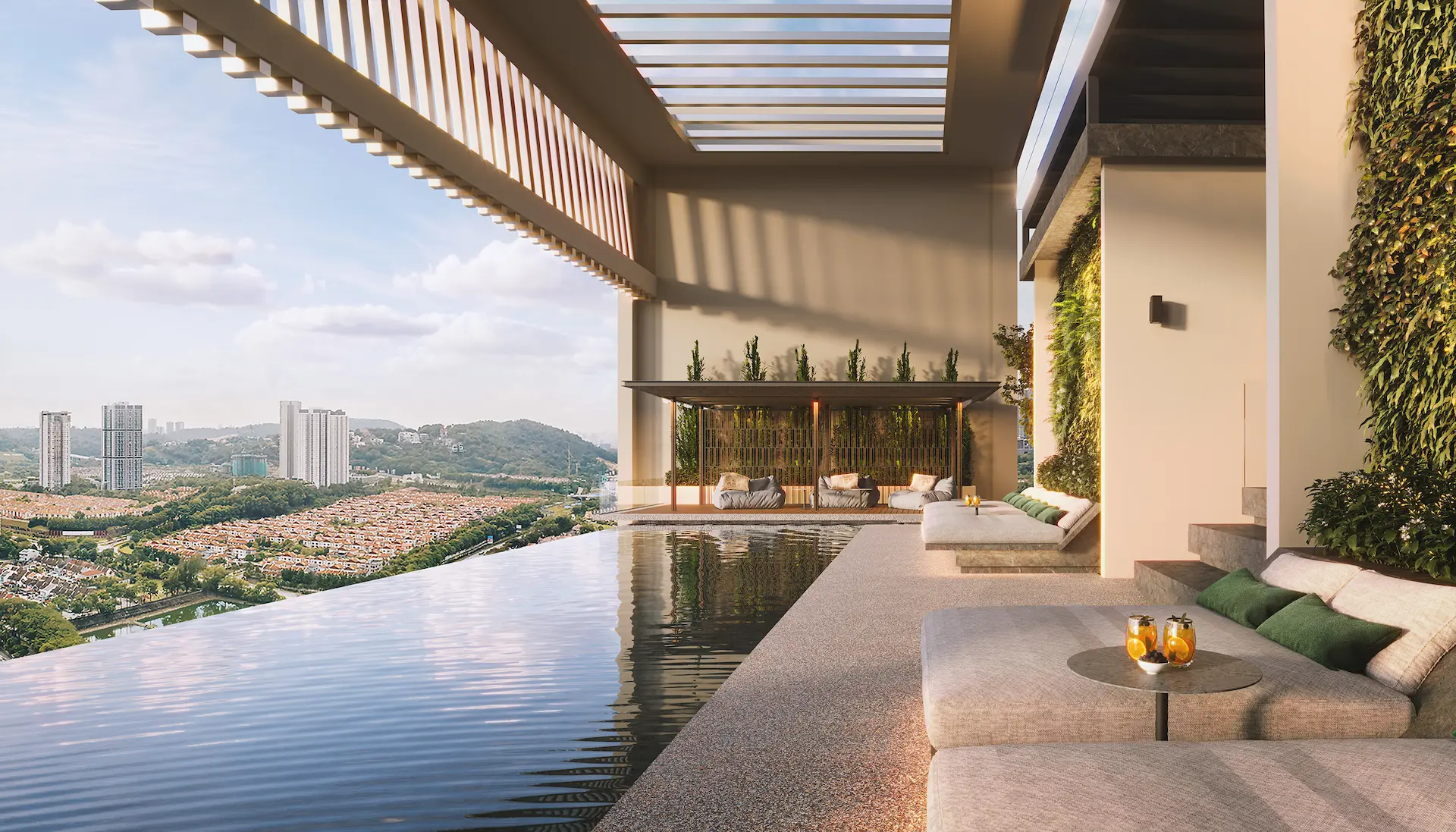 The infinity sky pool on level 67 of Tower A at Amaya Residences @ Damansara Avenue by TA Global, Bandar Sri Damansara, Selangor