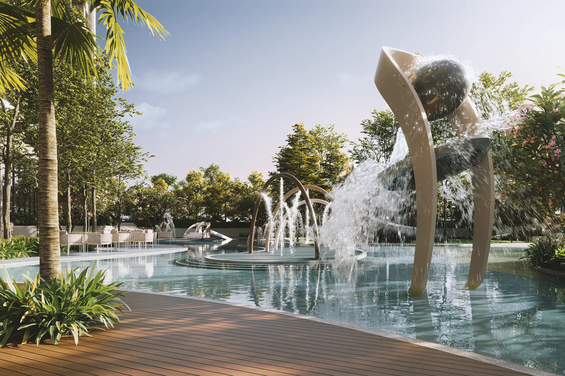 The kids water play area and splash island at Amaya Residences @ Damansara Avenue by TA Global, Bandar Sri Damansara, Selangor