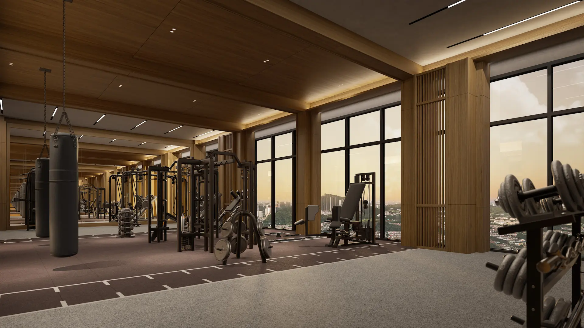 The sky gym on level 68 of Tower A at Amaya Residences @ Damansara Avenue by TA Global, Bandar Sri Damansara, Selangor