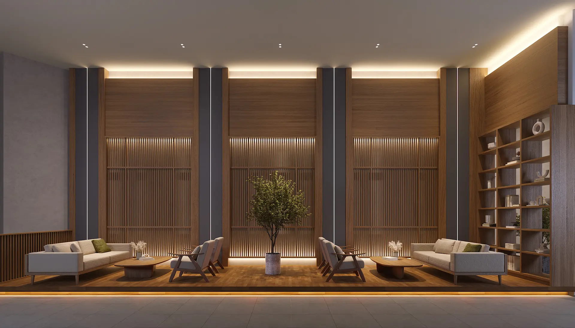 Tower A lobby lounge at Amaya Residences @ Damansara Avenue by TA Global, Bandar Sri Damansara, Selangor