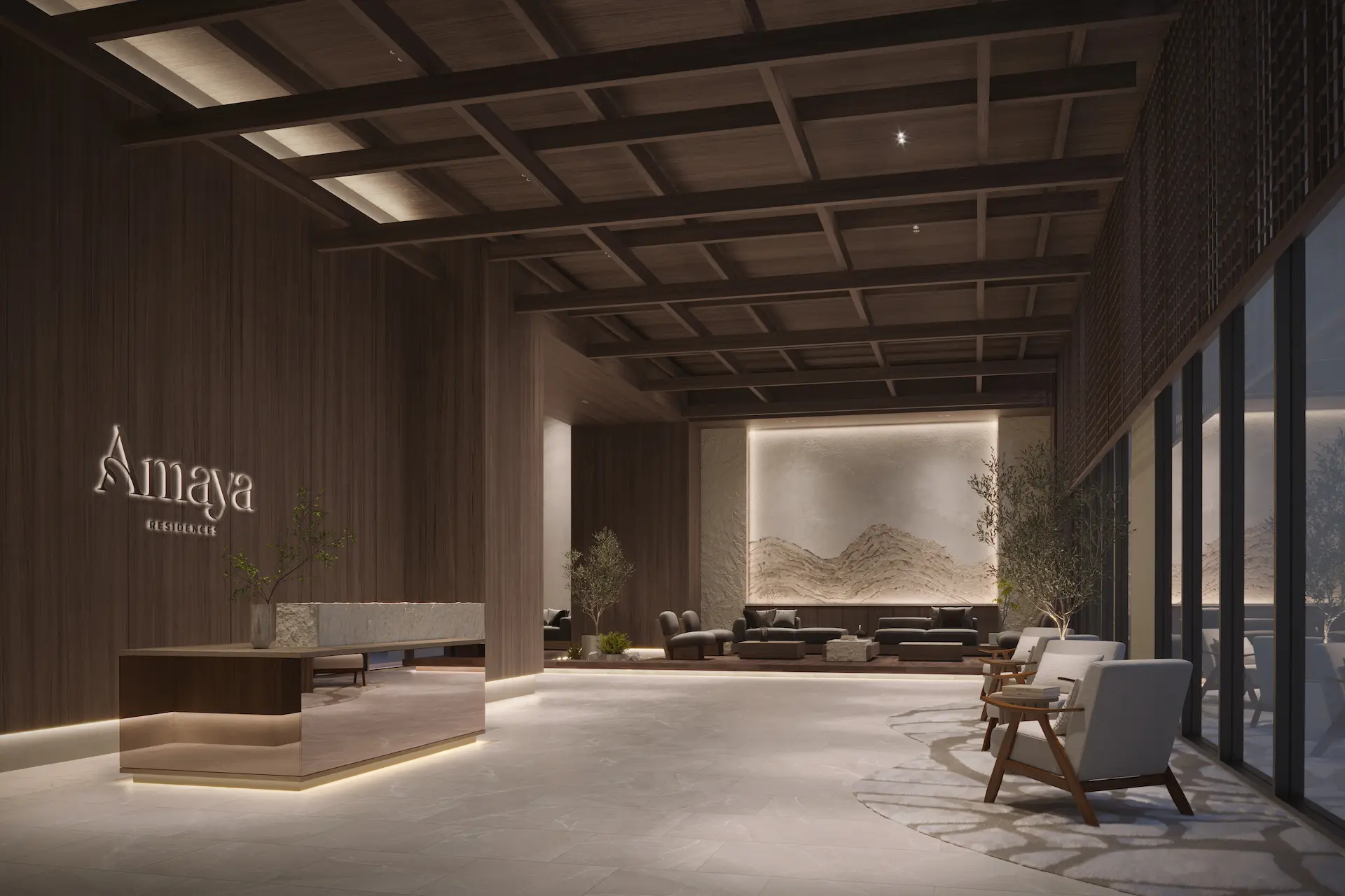 Tower B lobby lounge at Amaya Residences @ Damansara Avenue by TA Global, Bandar Sri Damansara, Selangor