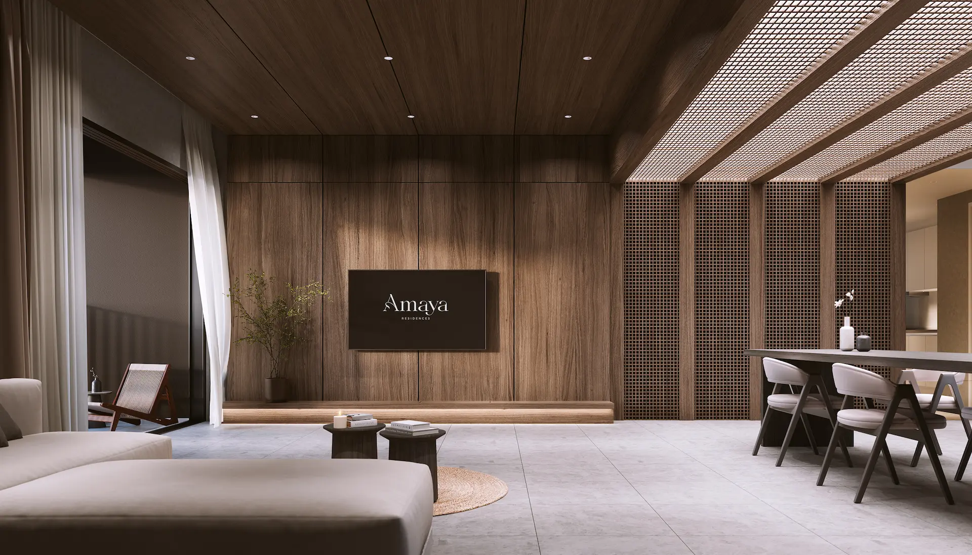 A Type C living room at Amaya Residences @ Damansara Avenue by TA Global, Bandar Sri Damansara, Selangor