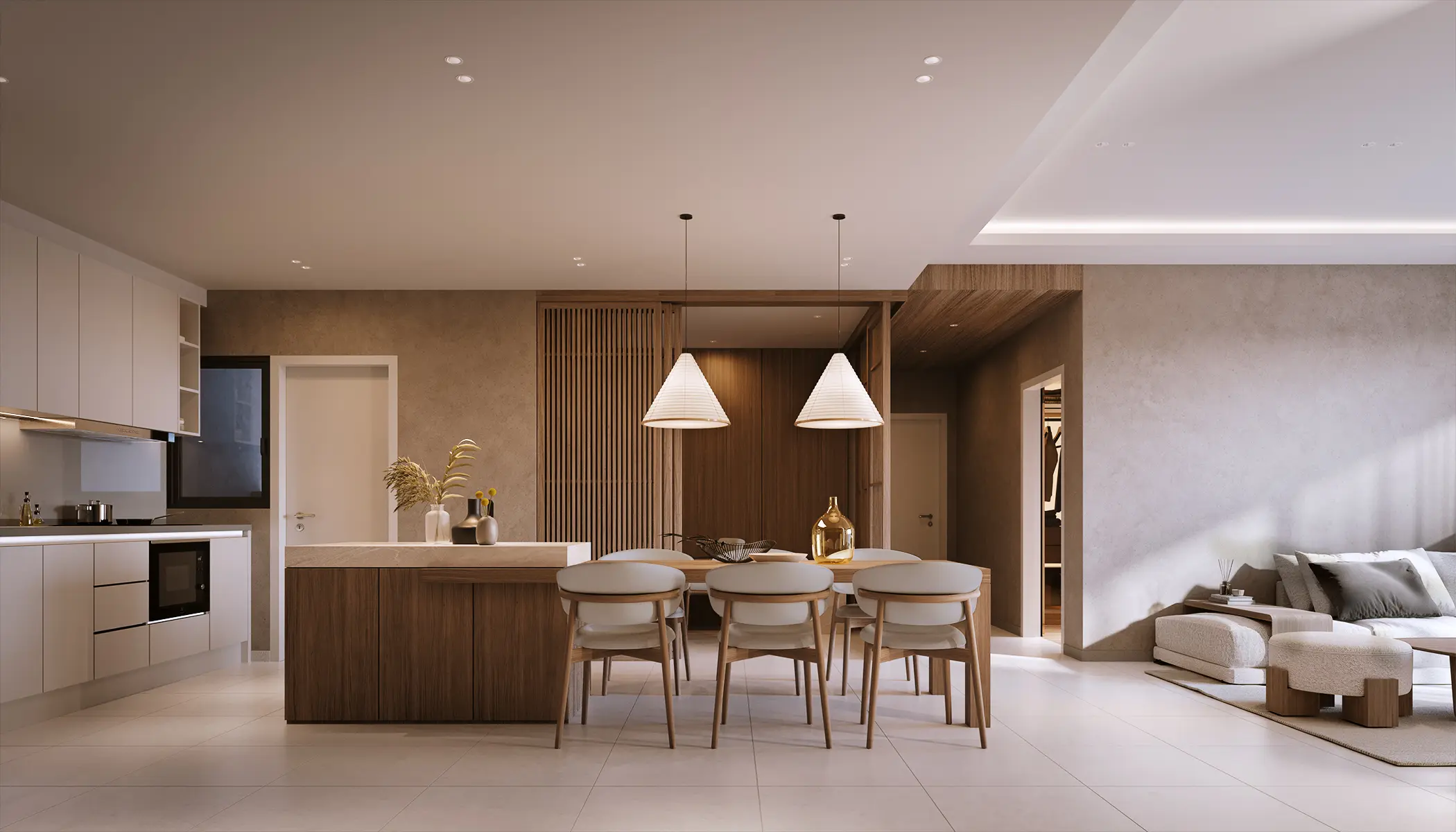 A Type F kitchen at Amaya Residences @ Damansara Avenue by TA Global, Bandar Sri Damansara, Selangor