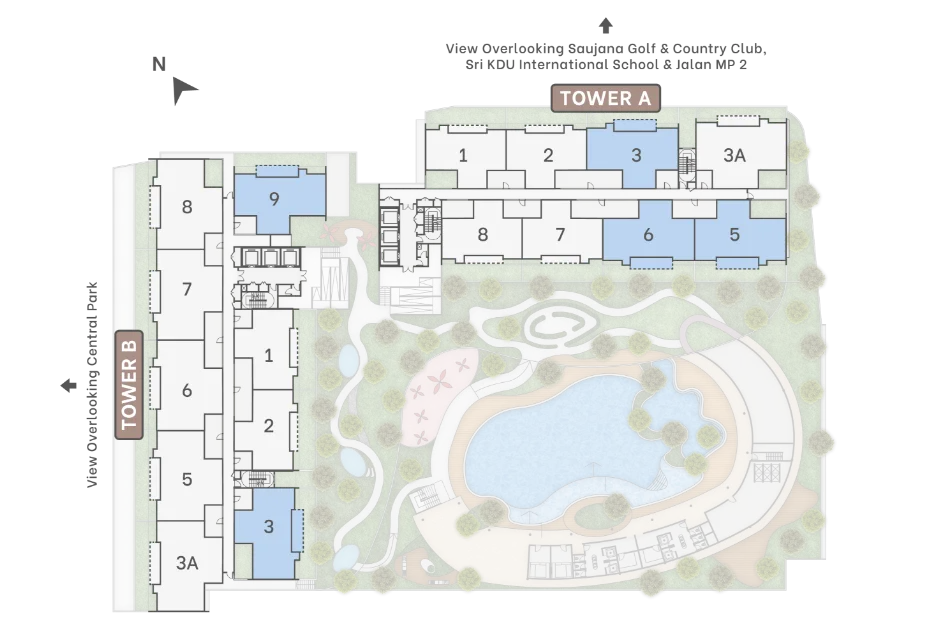 雪兰莪梳邦再也 Tropicana Metropark Amika Residences B 型 1,075 平方尺户型总览