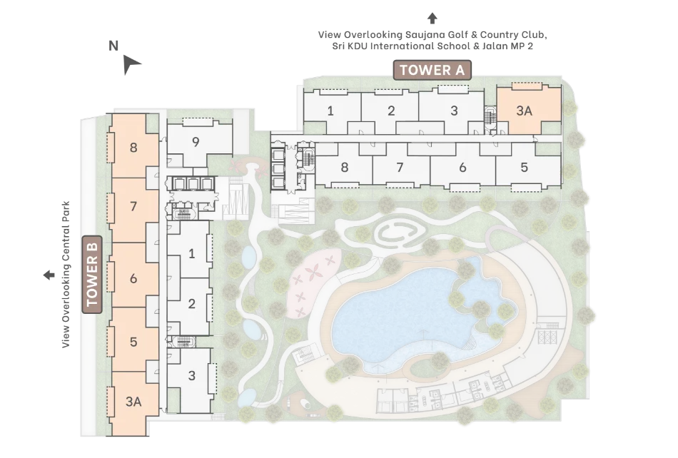 雪兰莪梳邦再也 Tropicana Metropark Amika Residences C 型 1,227 平方尺户型总览