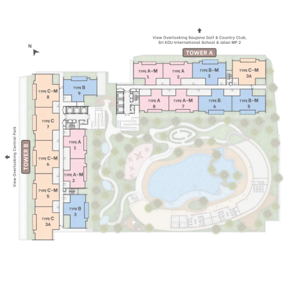 雪兰莪梳邦再也 Tropicana Metropark Amika Residences 标准层平面索引图