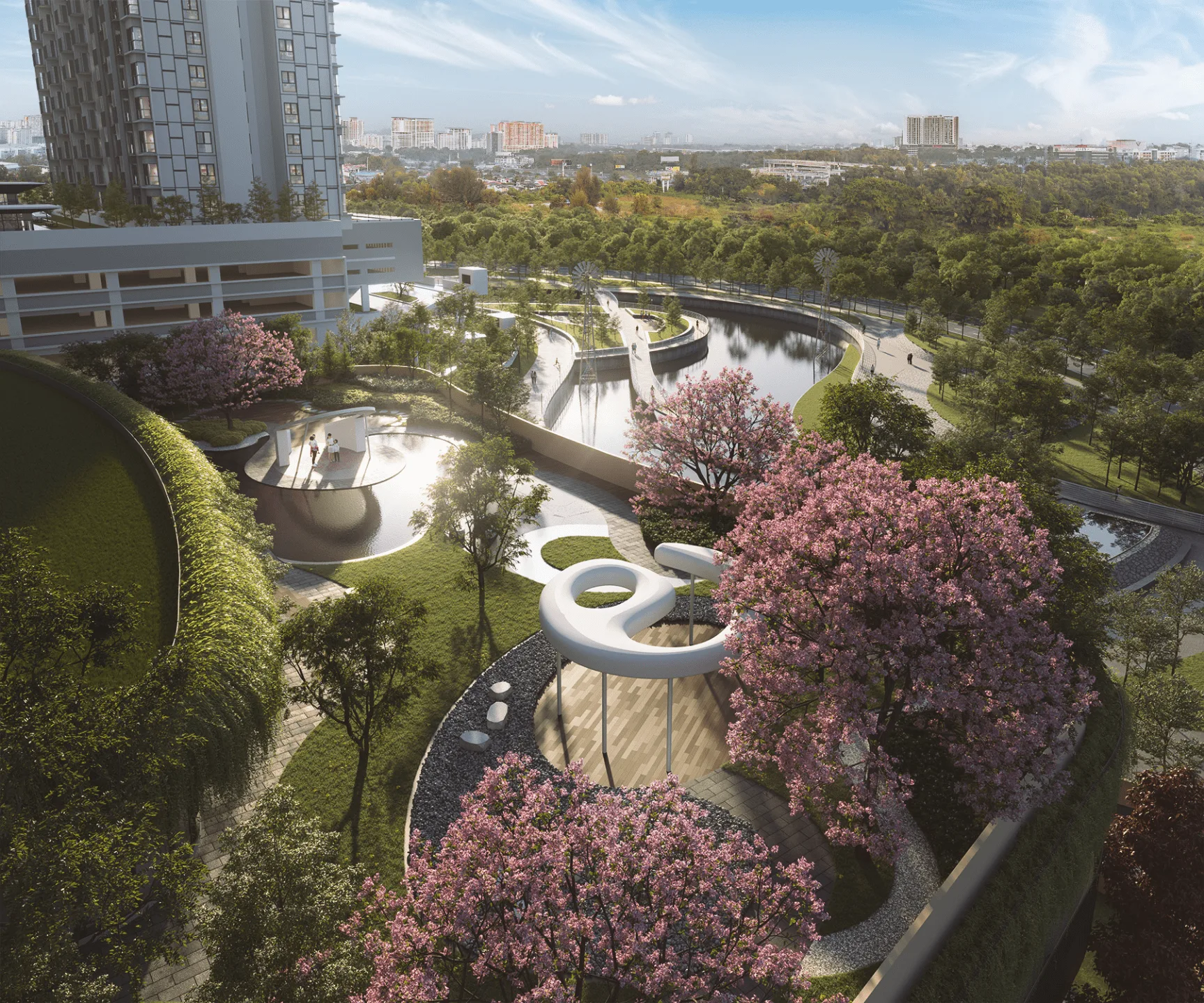 雪兰莪梳邦再也 Tropicana Metropark Amika Residences 3 楼西园俯瞰中央公园
