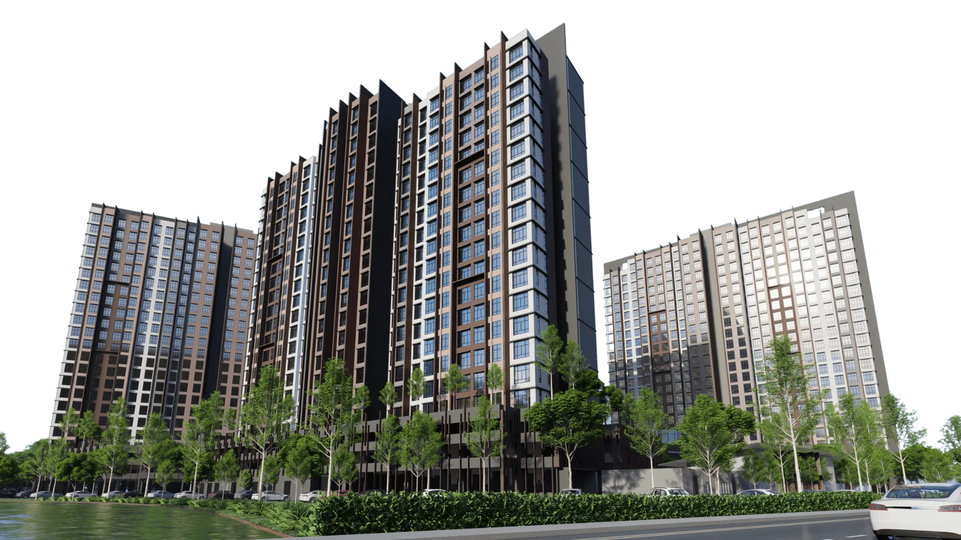 Tower facade render at Anderson Residences @ Ipoh by A Tech Properties Sdn Bhd, Lebuh Cator, Ipoh, Perak