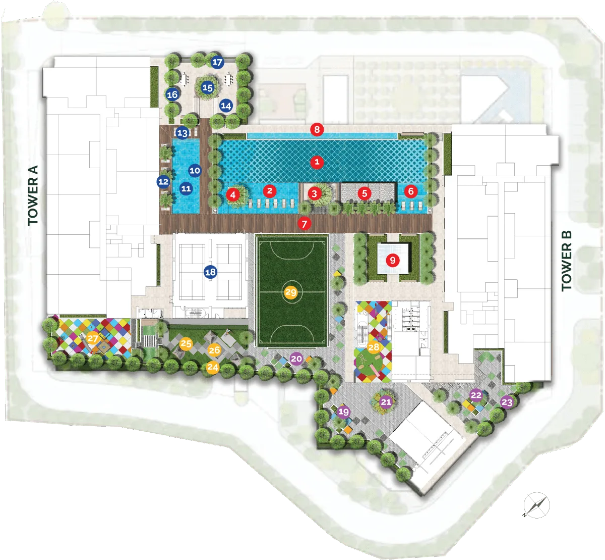 Level 11 podium facilities plan at Anja Residences @ Bangi by Avaland, Bandar Baru Bangi, Selangor
