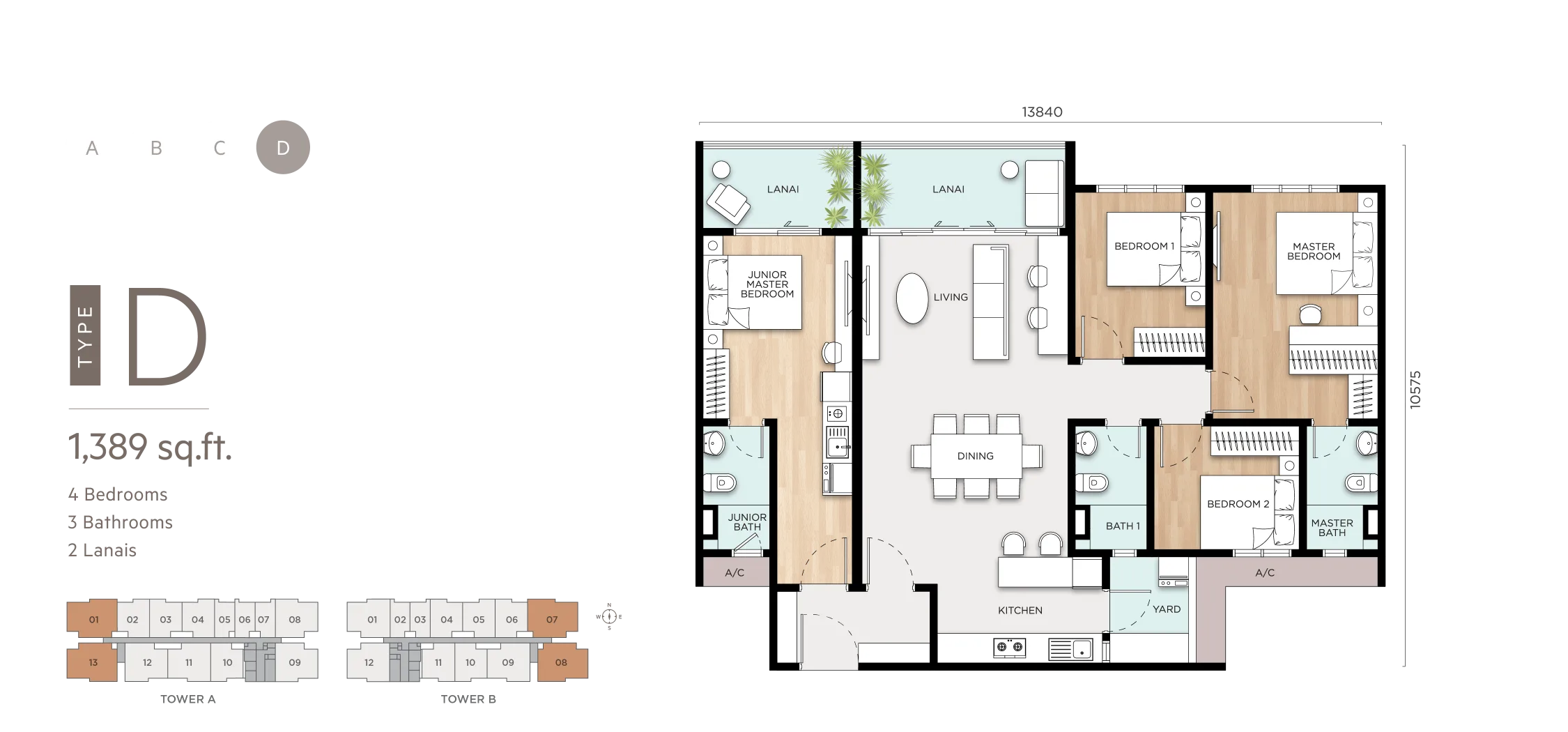 Developer floor-plan graphic, filename-inferred as Type D, at ANYA at Shorea Park by Aspect Potential Sdn Bhd (OSK Property), Taman Meranti Permai, Sepang district, Puchong, Selangor