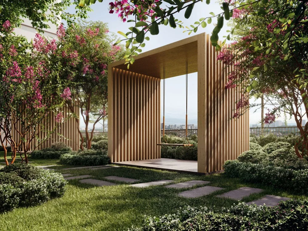 The Hanami path with Japanese landscaping at Aras Residences OUG @ WCity OUG by WCT Land, Taman OUG, Kuala Lumpur
