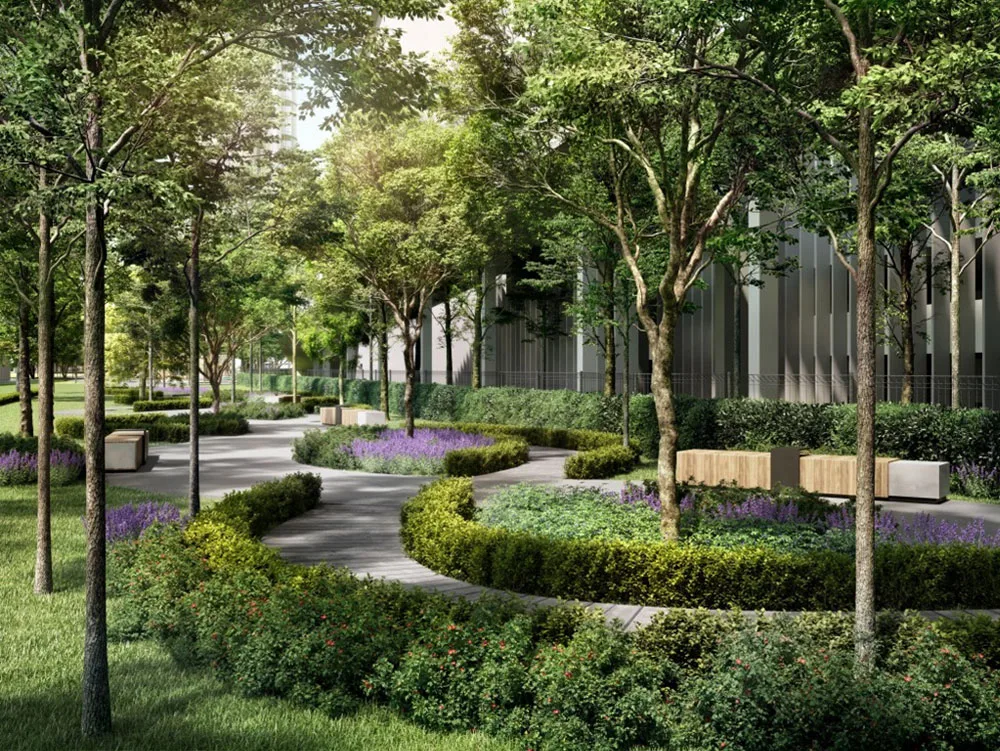 The landscaped central park as the green lung at Aras Residences OUG @ WCity OUG by WCT Land, Taman OUG, Kuala Lumpur