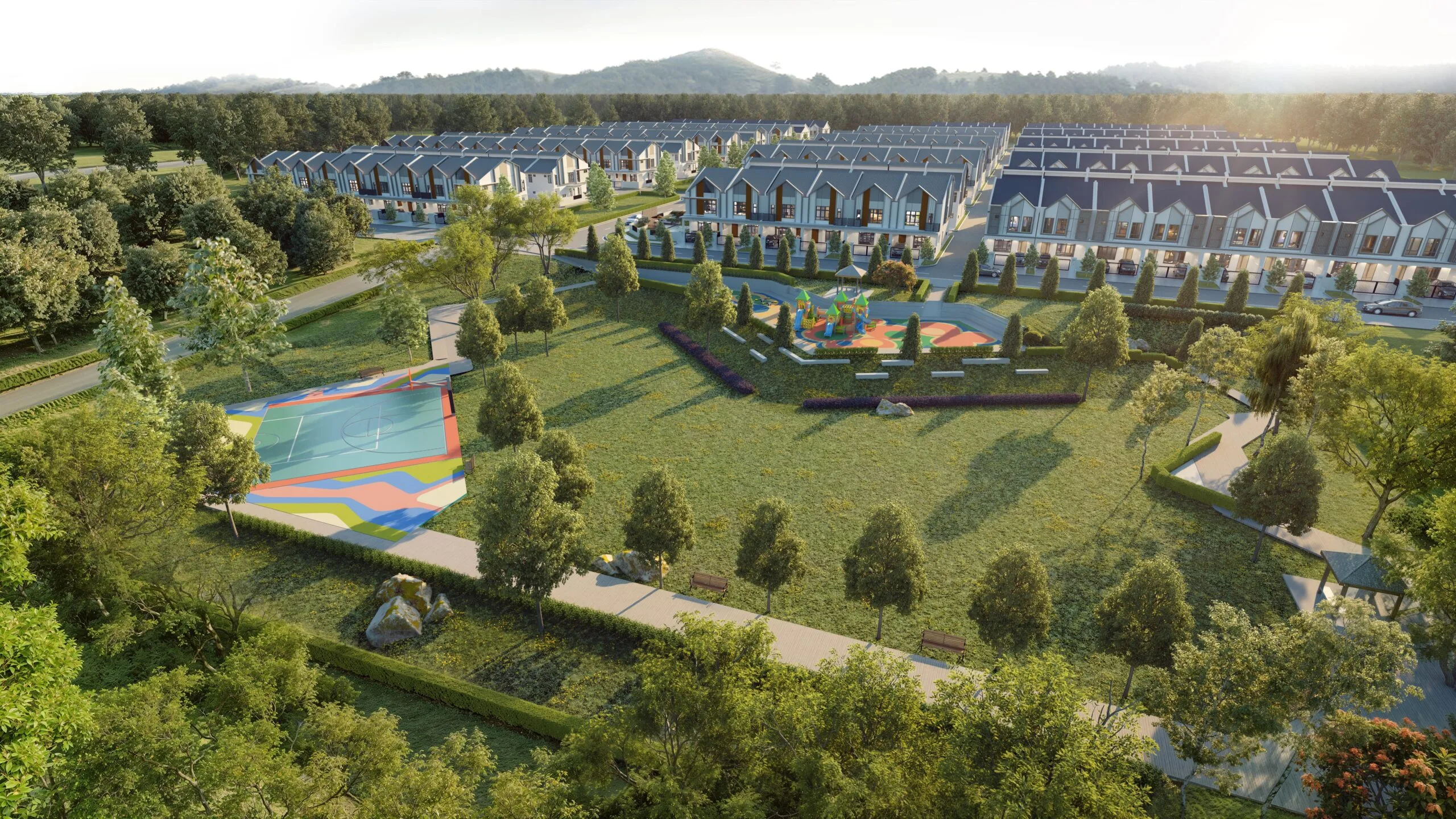 Astera @ Impian Hills aerial artist’s impression of the 22-acre freehold two-storey terrace enclave in Ulu Tiram, Johor