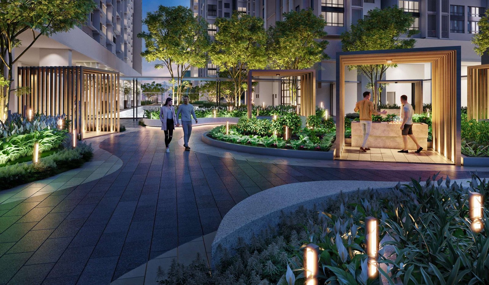 Aerial view of the landscaped facilities podium shared by the six Astrum Ampang towers, Jalan Jelatek, Kuala Lumpur