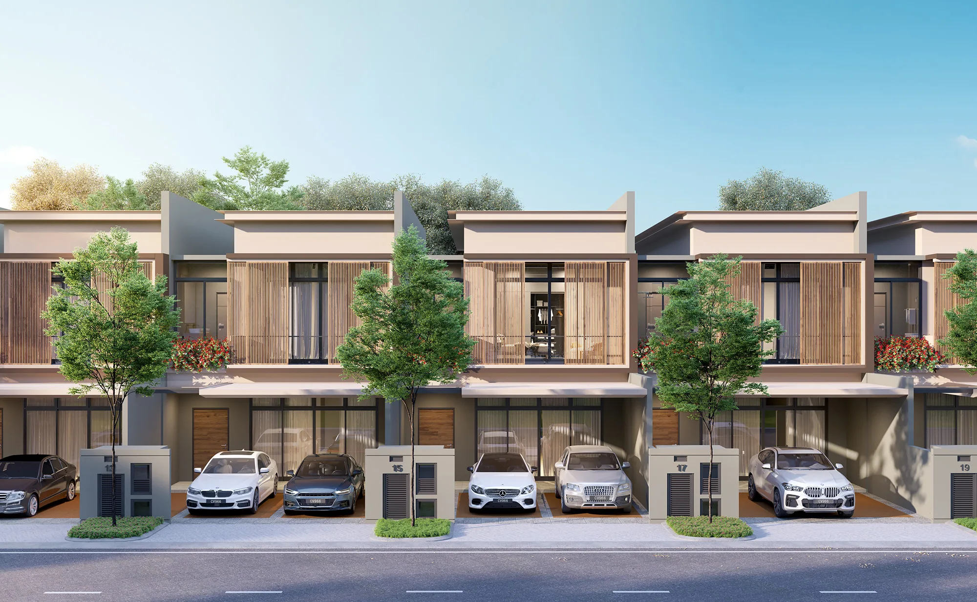 Legacy Collection double-storey link villa facade at Aurora Resort Villas, Iskandar Puteri