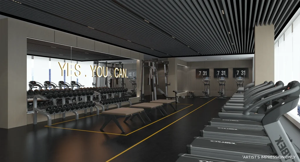 Calia Residences by PGB fitness centre on the Level 7A mezzanine, Danga Bay, Johor Bahru