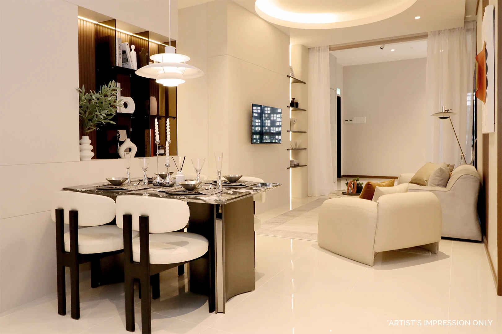 Calia Residences by PGB show unit living area photographed at the PGB Experience Gallery, Johor Bahru