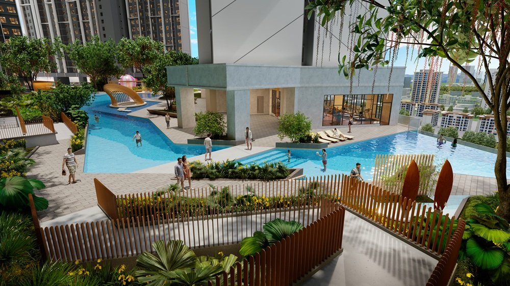 Swimming pool on the Level 12 podium facilities deck at Causewayz Square @ JBCC, Johor Bahru