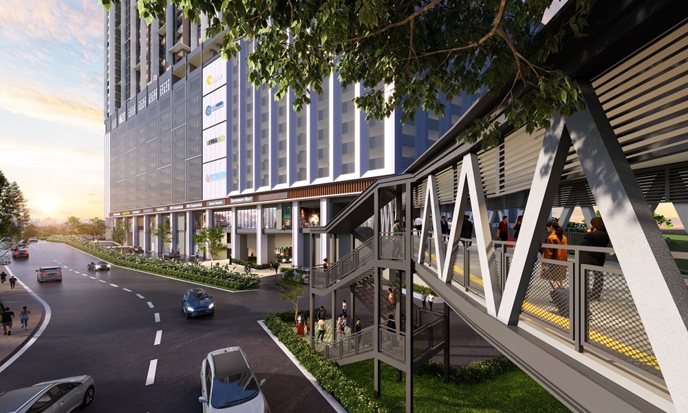 Proposed covered pedestrian link bridge from Causewayz Square toward the Johor–Singapore CIQ, 600 metres away
