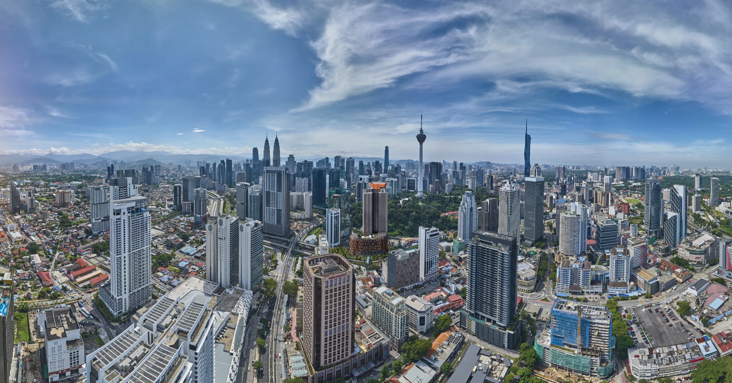 Aerial view of Centrix The Station KLCC on the Dang Wangi LRT station site beside the Klang River