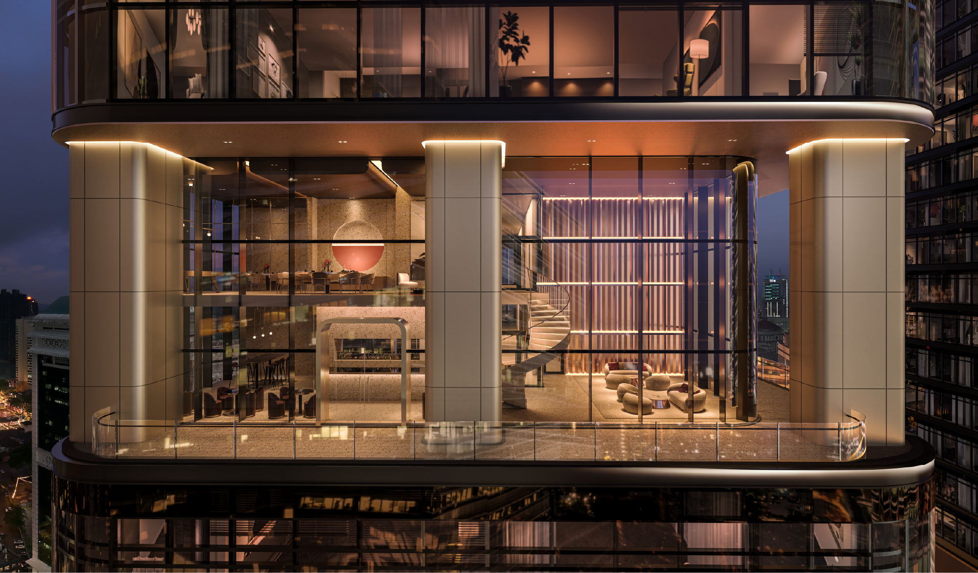 Sky lounge deck on the Level 63A facilities floor at CloutHaus Residences KLCC