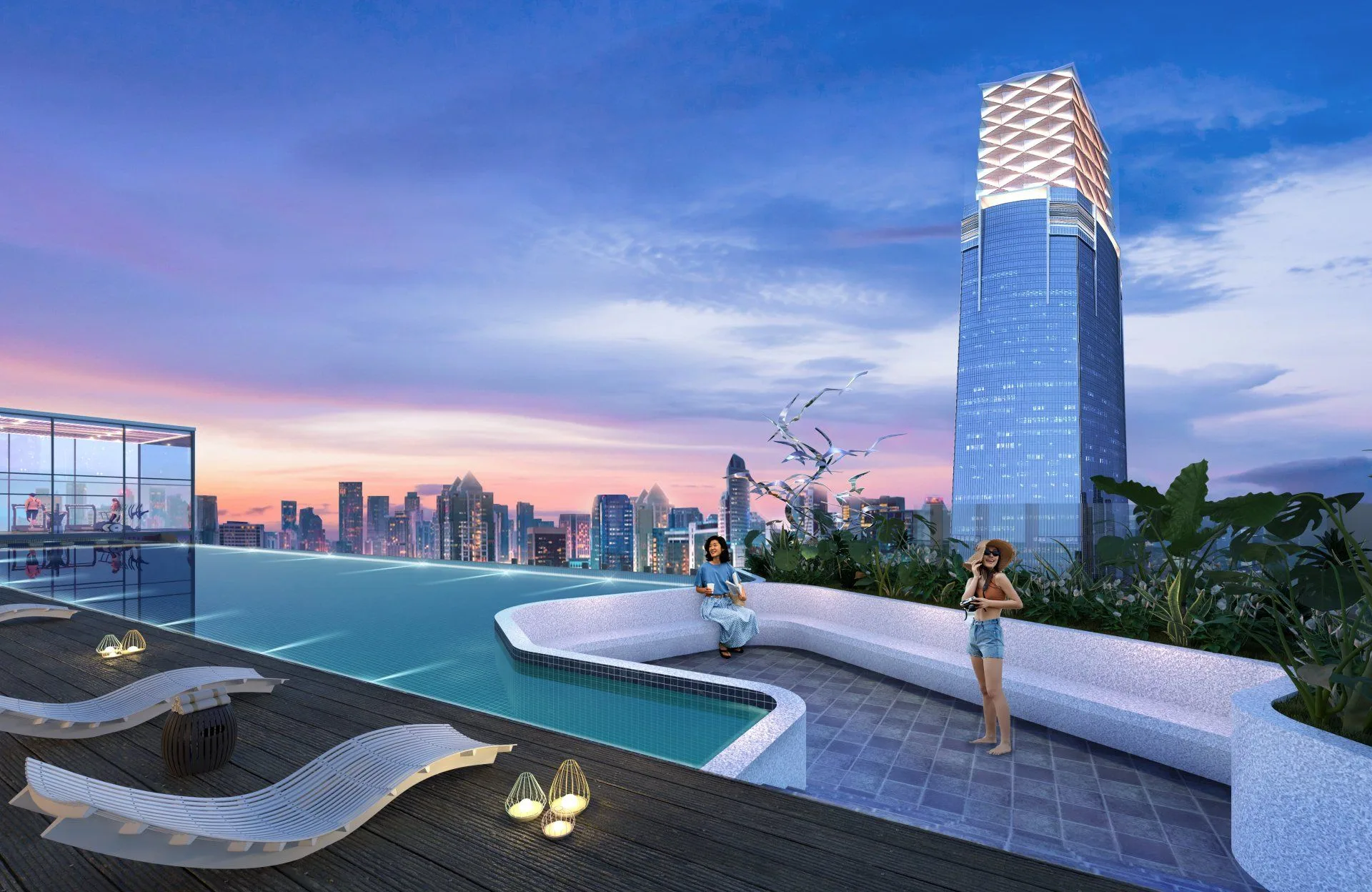 City view from the rooftop pool deck at CORE Residence @ TRX by CORE Precious Development, Tun Razak Exchange, Kuala Lumpur