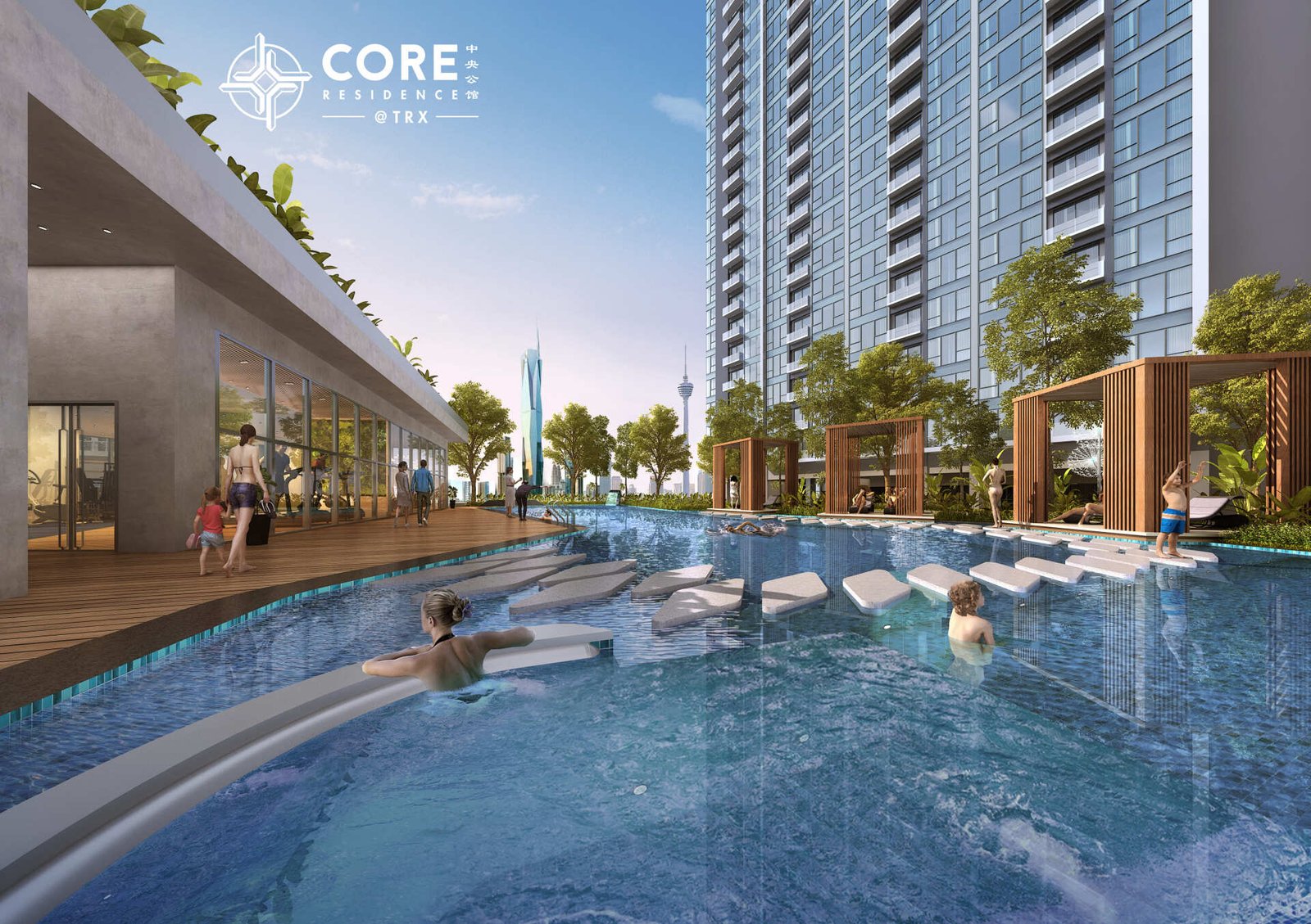 Landscape deck detail at CORE Residence @ TRX by CORE Precious Development, Tun Razak Exchange, Kuala Lumpur