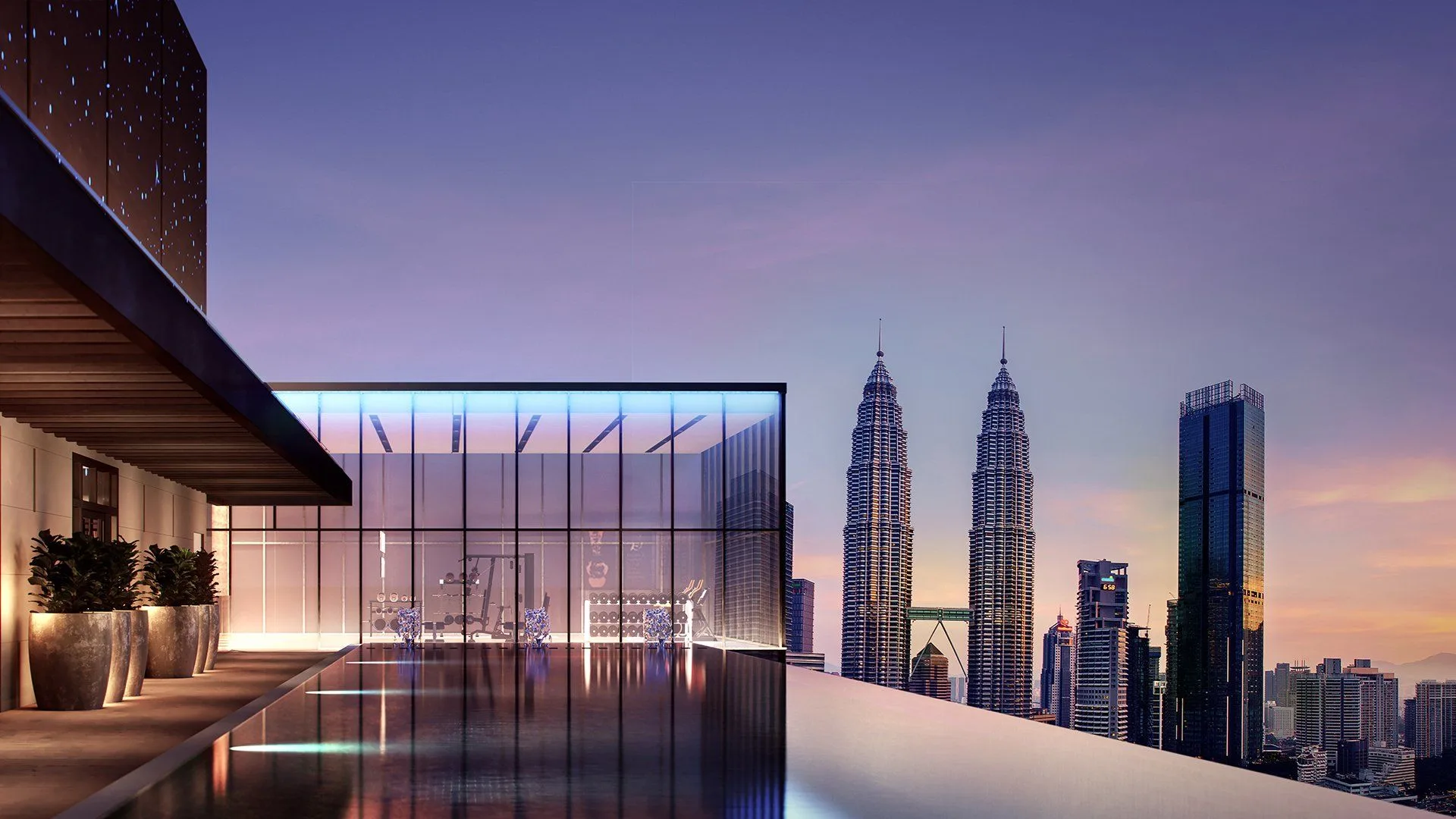 Rooftop swimming pool on Level 50 at CORE Residence @ TRX by CORE Precious Development, Tun Razak Exchange, Kuala Lumpur