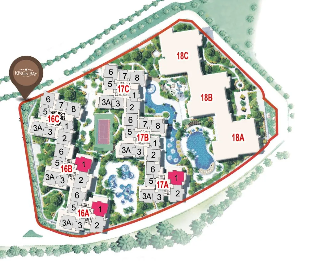 Country Garden Danga Bay floor plan - 1,425 to 1,488 sq ft three-plus-one bedroom four-bathroom apartment, Johor Bahru