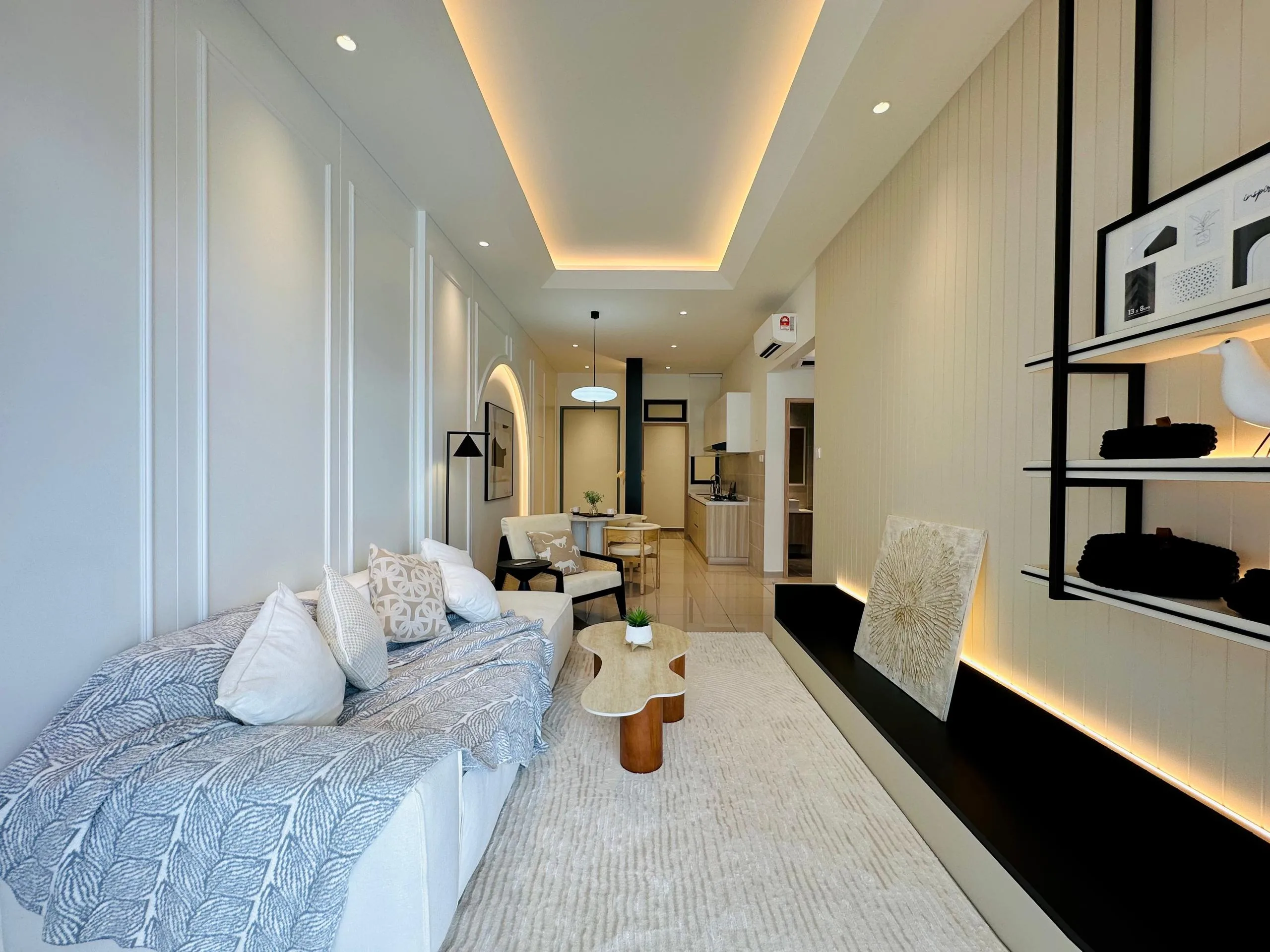 Type A show unit at Daya 1 Residences — 590 sq ft one-bedroom layout, Keck Seng sales gallery, Taman Daya, Johor Bahru
