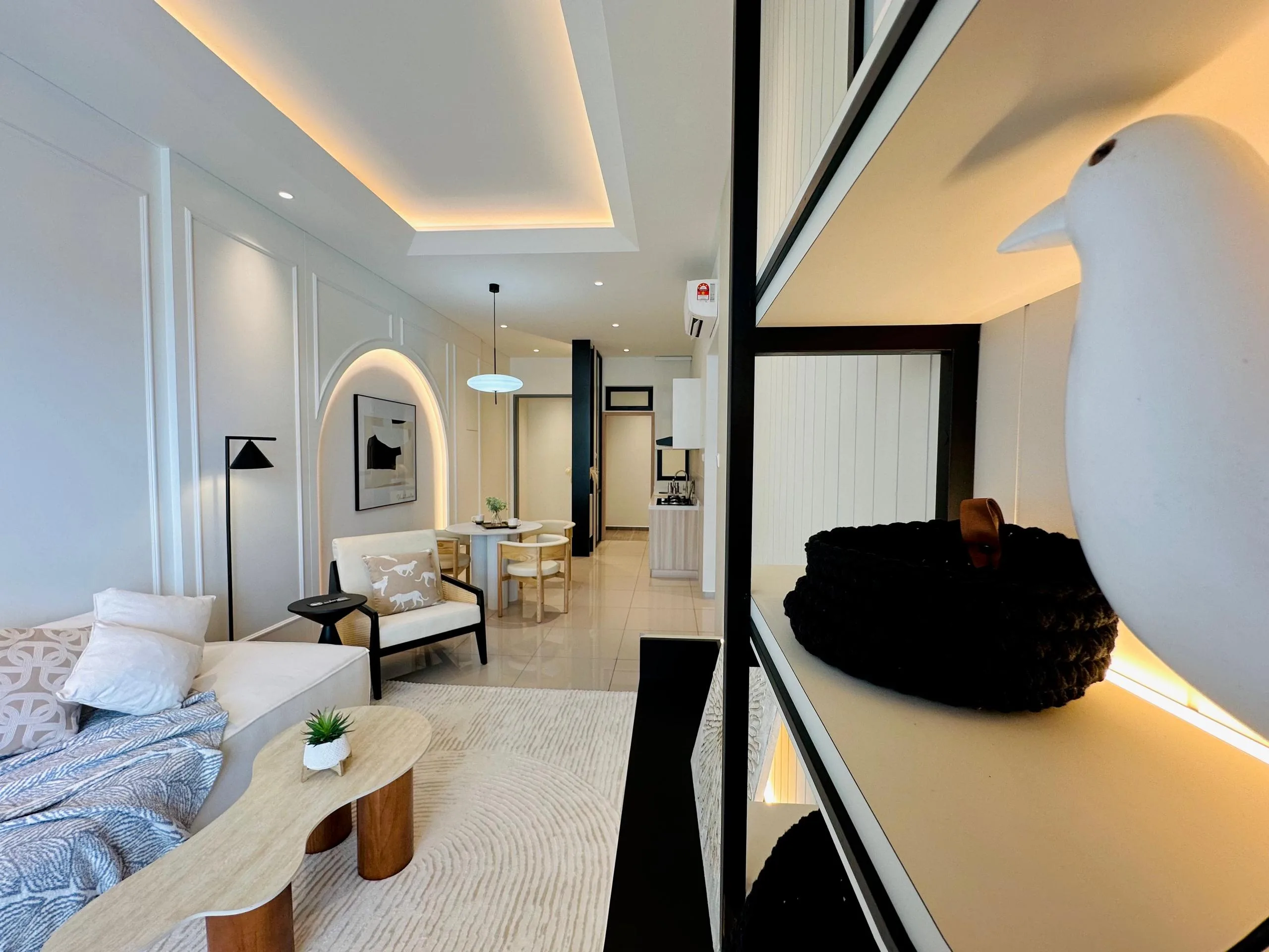 Living area of the Type A show unit at Daya 1 Residences, Taman Daya, Johor Bahru