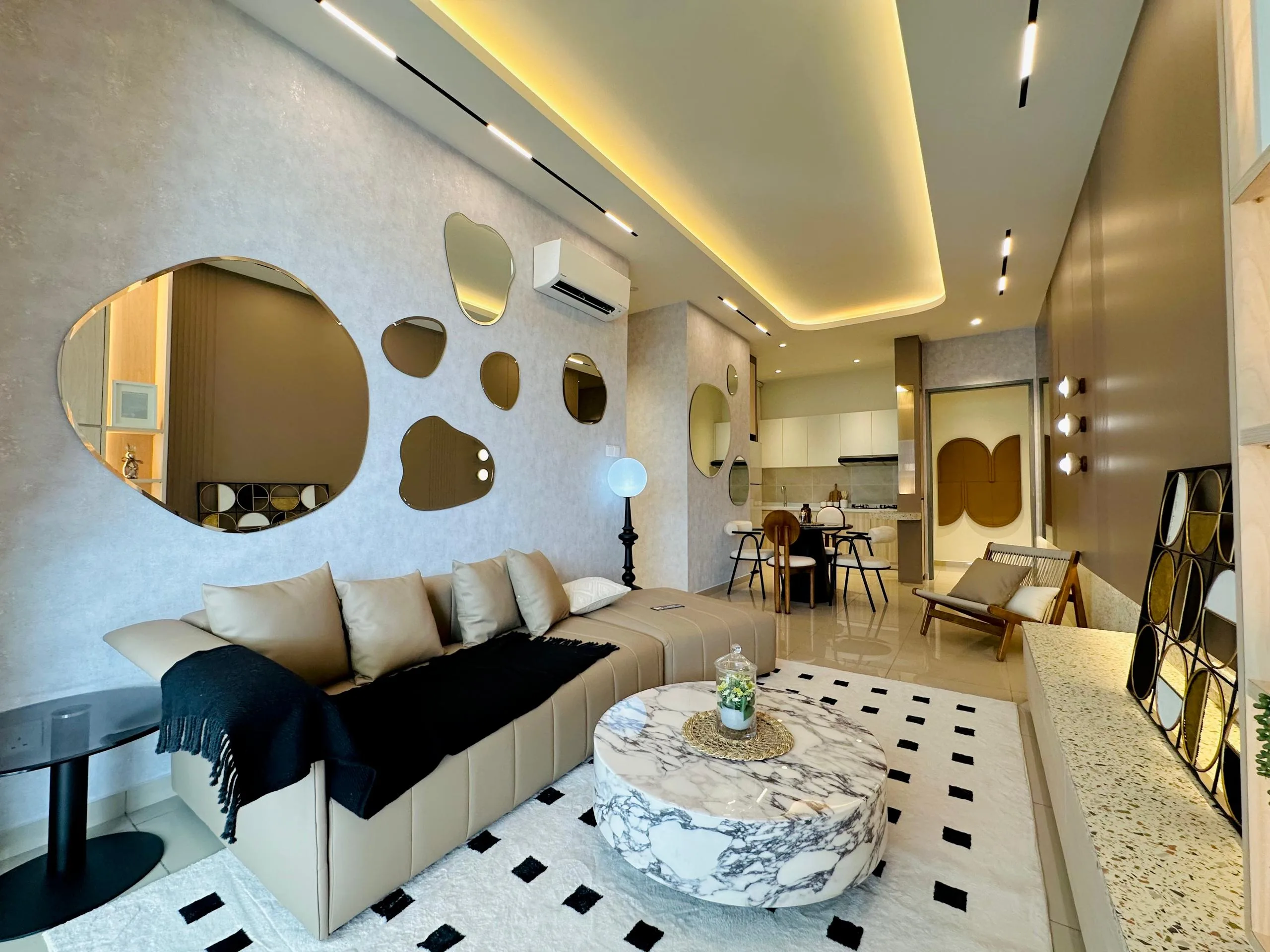 Type B show unit at Daya 1 Residences — 788 sq ft two-bedroom layout, Keck Seng sales gallery, Taman Daya, Johor Bahru