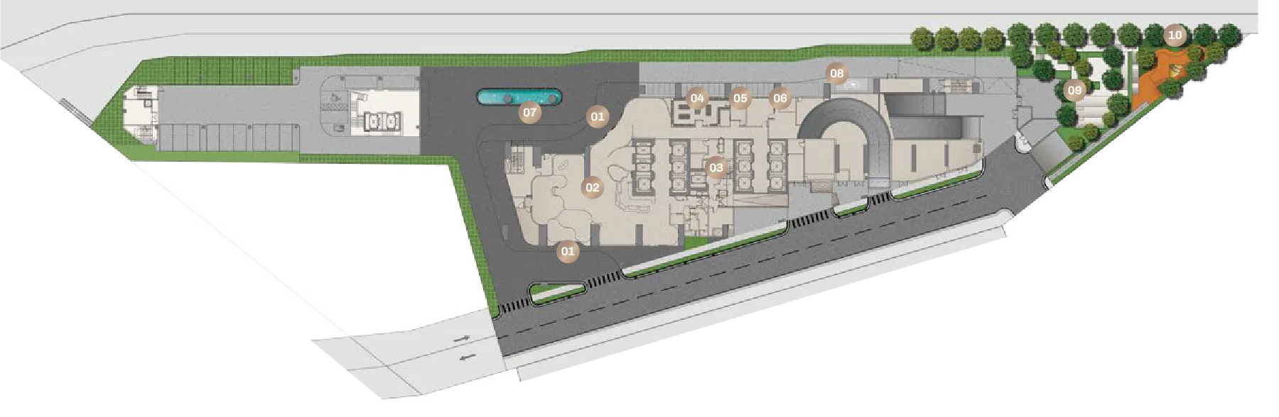 Developer facilities plan for the Level 1 grand lobby at Divine KLCC, Jalan Saloma